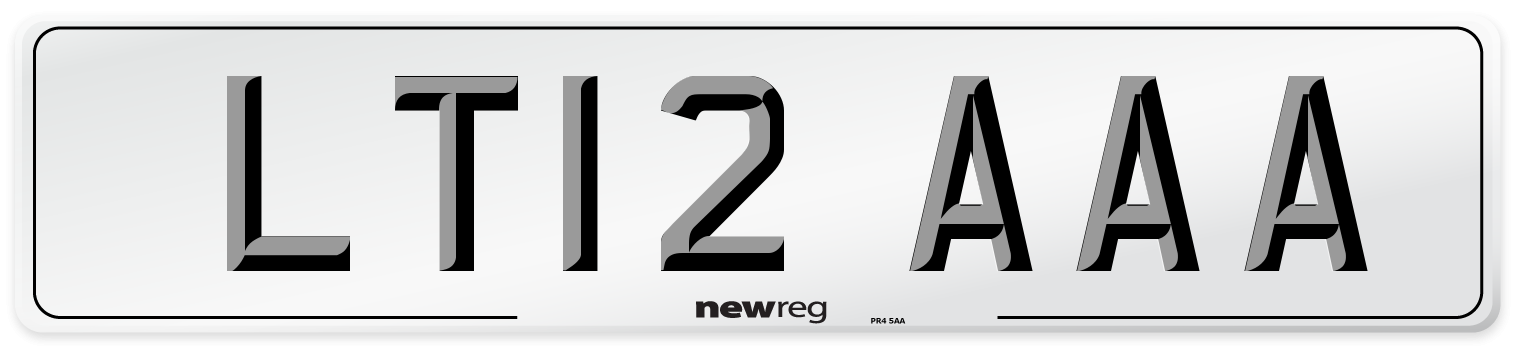 LT12 AAA Number Plate from New Reg